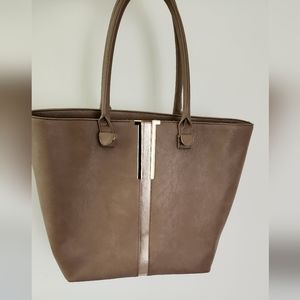 JUST FAB Large Tote Bag Brown